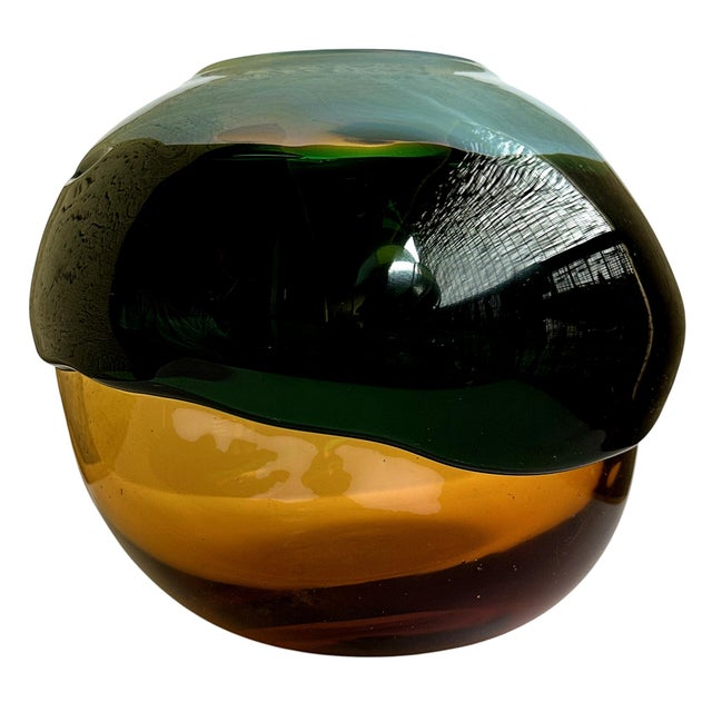 Late 20th Century Late 20th Century Sculptural Multicolor Handblown Art Glass Vase – Murano Style For Sale - Image 5 of 12