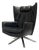 Black Leather Maua Swivel Chair with Lumbar Pillow from Design On Stock For Sale