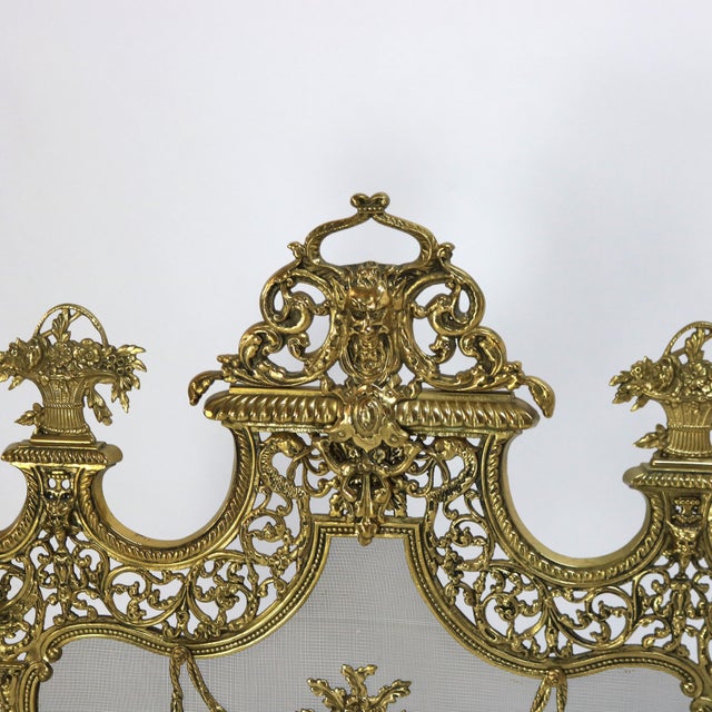 Antique Italian Rococo Gilt Bronze Panier De Fleurs Fireplace Screen ...