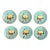 Antique English Japonisme Majolica Style Cabinet Plates, Turquoise Crackle Glaze, Set of Six, C. 1890–1910 For Sale