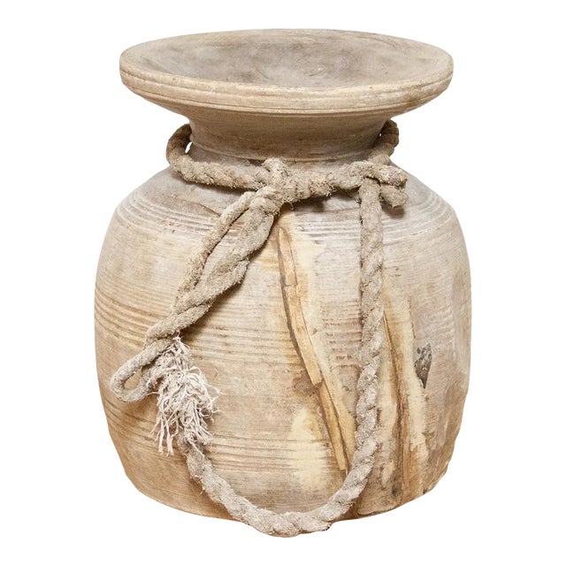 Wooden Rustic Vase-Devi For Sale