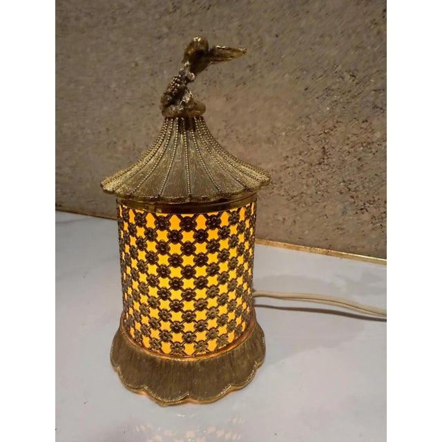 Vintage Matson Gold Tone Electric Vanity Light Lamp For Sale - Image 4 of 13