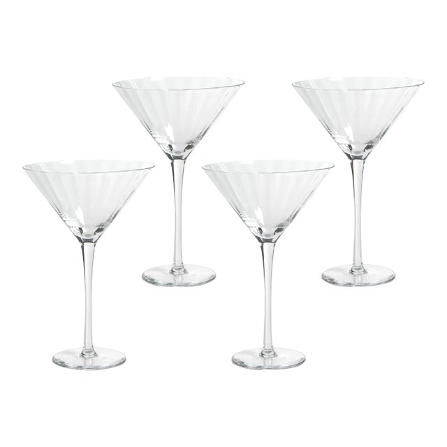 Malden Optic Martini Glasses - Clear, Set of 4 For Sale