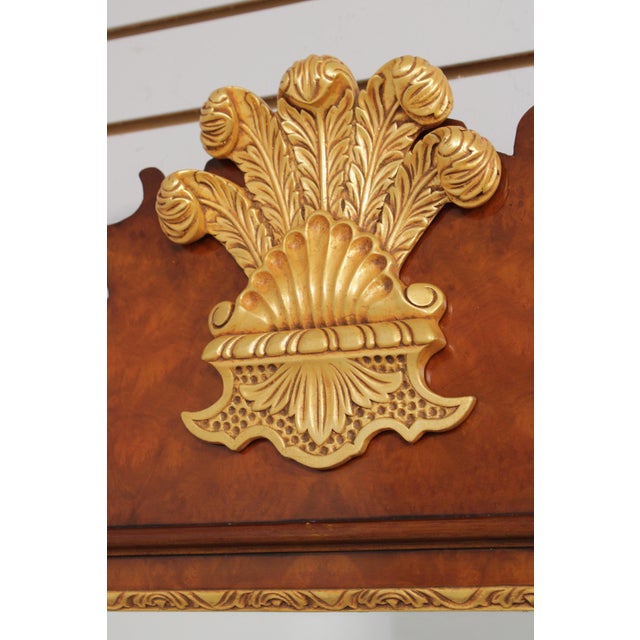 1990s Prince of Wales Chippendale Style Burl Walnut Wall Mirror For Sale - Image 5 of 13