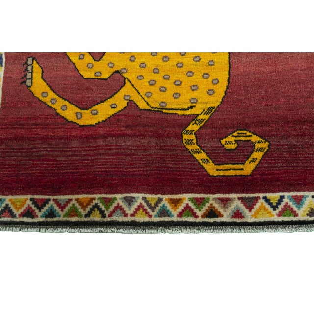 Hand-Knotted Gabbeh Nomadic Tiger Rug For Sale - Image 6 of 11