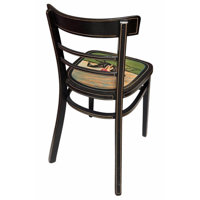 Mid 20th Century Vintage Folk Art Horse Race Ascot Winner Chair - 1861 Thormanby For Sale - Image 5 of 5