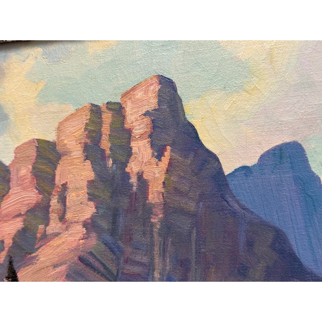 Late 20th Century Harry Leonard Lopp Kintla Lake Oil Painting, Vintage For Sale - Image 5 of 12