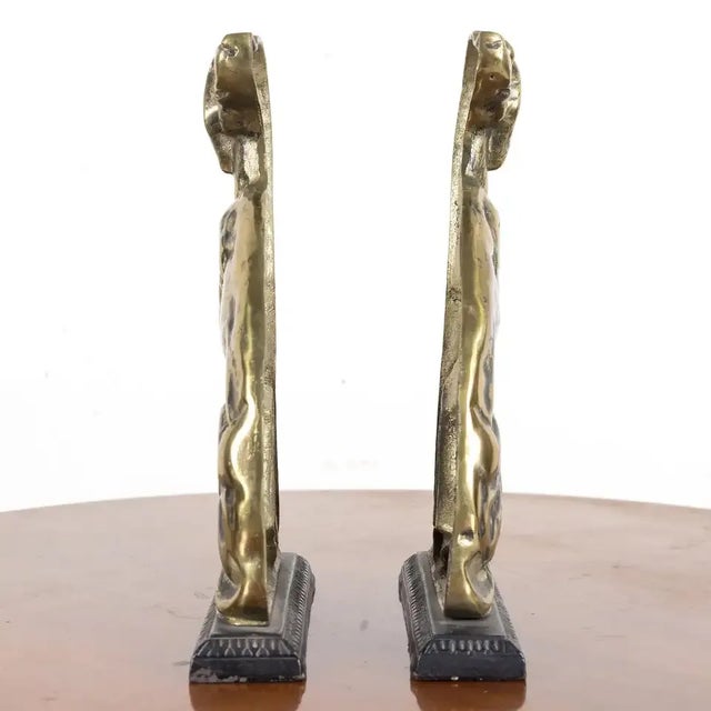 Pair of 19th Century English Brass Hunting Dog Doorstops or Bookends For Sale - Image 12 of 13
