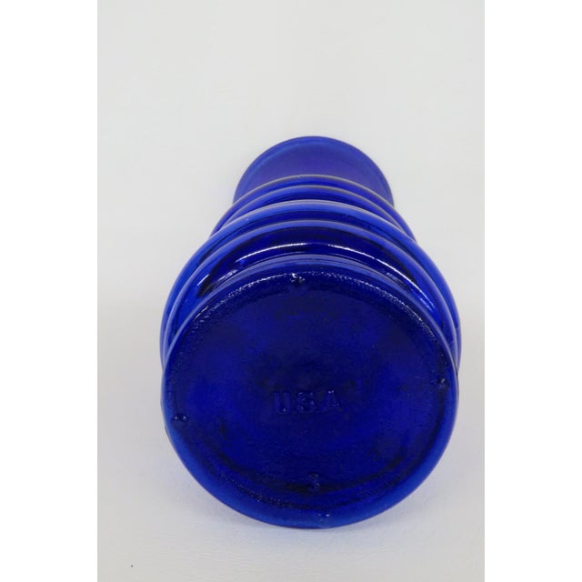 Indiana Glass Cobalt Blue Vase Double Stacked Beehive Design Made in Usa 4877b For Sale In Miami - Image 6 of 10