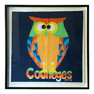 Andrianna Shamaris Framed Courrèges Owl Scarf from Paris France