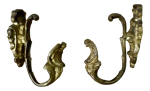 French Rococo Ormolu Curtain Curtain Tie Backs, Set of 2