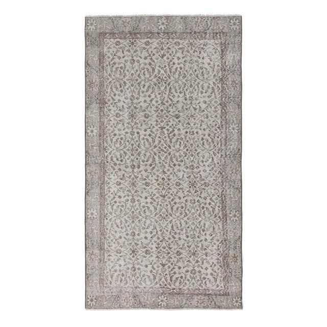 1960s Vintage Floral Turkish Area Rug - 3′5″ × 6′7″ For Sale In Los Angeles - Image 6 of 6