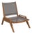 Hi Teak Draper Teak Outdoor Sling Chat Chair For Sale