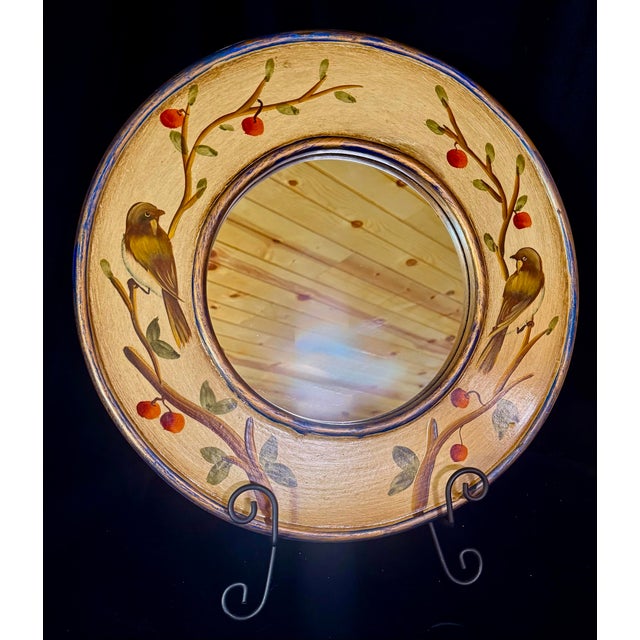 Mid 20th Century Decorative Bird and Berry Wall Mirror For Sale - Image 4 of 12