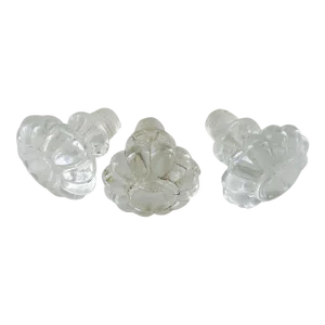 Large Antique Glass Chest Drawer Knobs - Set of 3