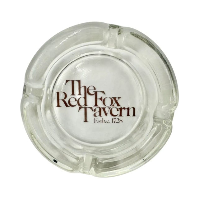 Contemporary Vintage Red Fox Inn Tavern Middleburg Va Glass Ashtray For Sale - Image 3 of 14