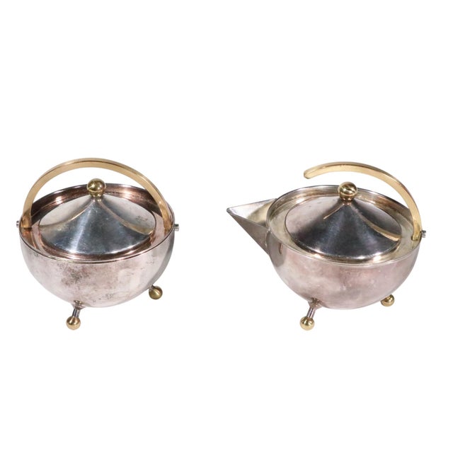 Vintage Modernist Sugar and Creamer by Carl Jorgensen for Bodum C 1986 For Sale - Image 4 of 7