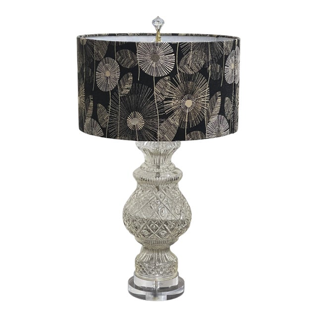 Mid Century Pineapple Formed Glass Lamp For Sale