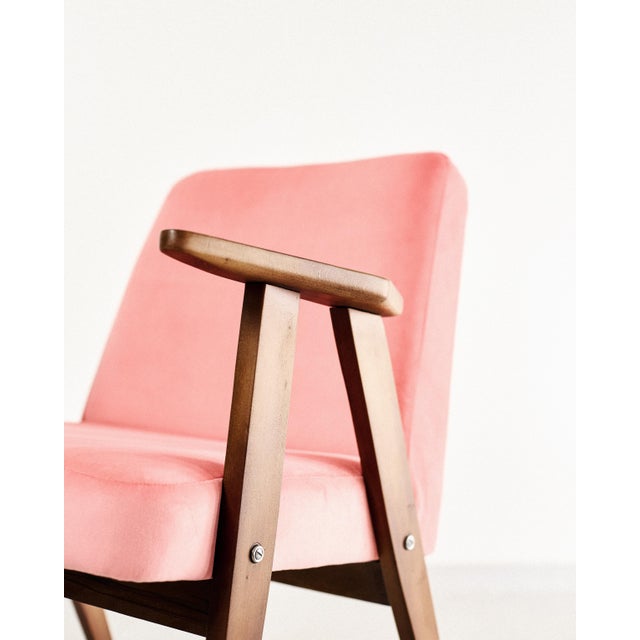Pink Armchair from Josef Chierowski, 1970s, in Restored conditions. Designed 1970 to 1979 I have official proof of...