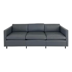 Minimalist Modernist Knoll Charles Pfister in Gray Leather Sofa