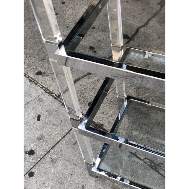 Mid-Century Modern 1960s Custom Lucite and Chrome Étagère by Charles Hollis Jones For Sale - Image 3 of 13