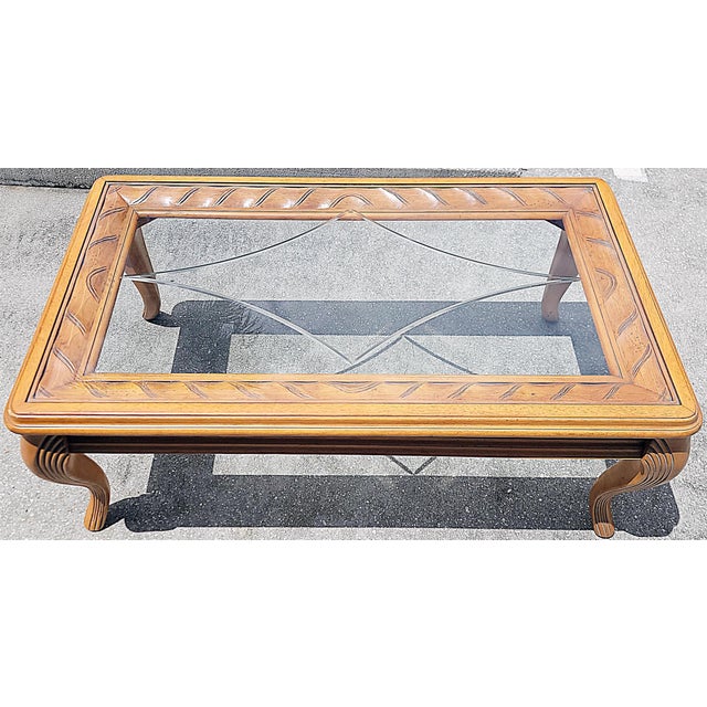 Contemporary 1980s Contemporary Glass Top Coffee Table For Sale - Image 3 of 8
