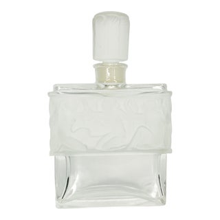 Mid 20th Century R. Lalique Designed 'Les Îles D'Or' Crystal Perfume Bottle & Stopper for Molinard Paris For Sale