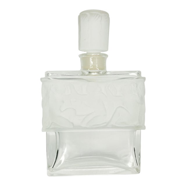 Mid 20th Century R. Lalique Designed 'Les Îles D'Or' Crystal Perfume Bottle & Stopper for Molinard Paris For Sale