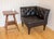 Black Leather Chesterfield Armchair Corner Salon Moschino Haslam Country House Designer, 1990s For Sale - Image 4 of 18