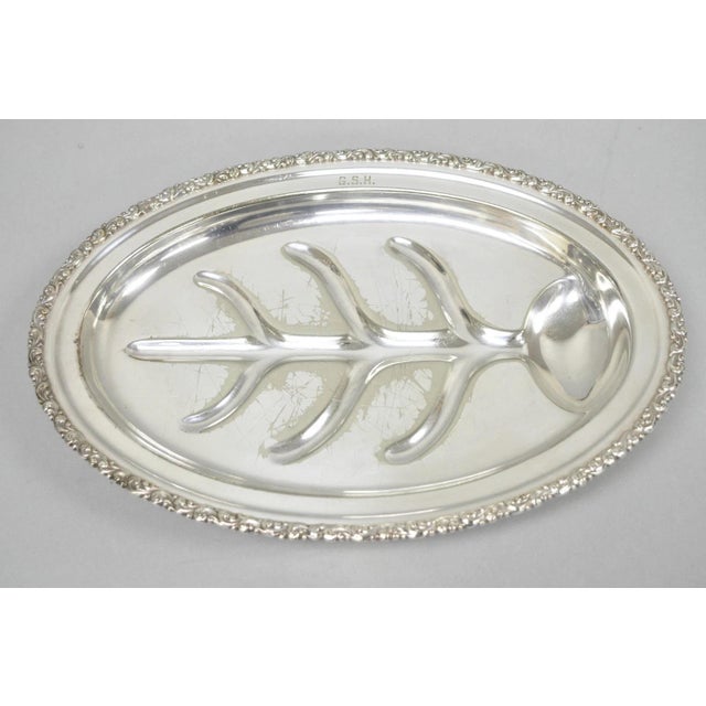 Early 20th Century Antique Rogers Bros English Regency Silver Plated Small 12" Meat Cutlery Tray For Sale - Image 5 of 14