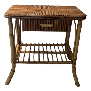 Bedside Table in Rattan For Sale