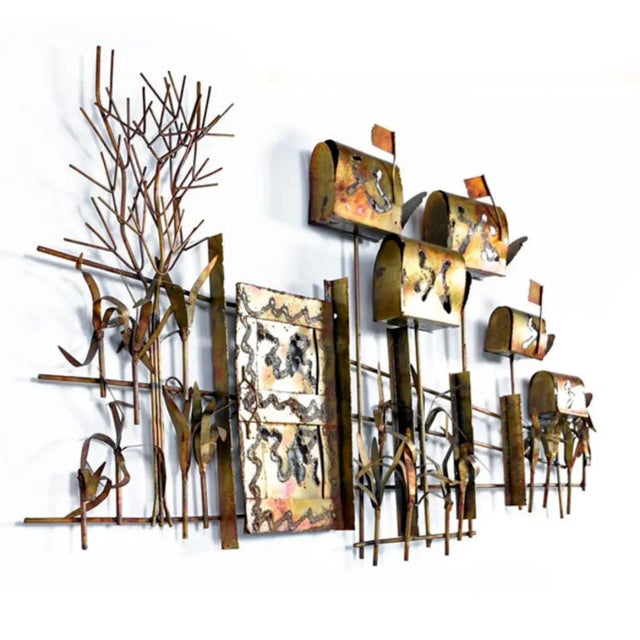 Curtis Jere Curtis Jere Style Brass and Copper Brutalist Brazed Metal Wall Sculpture For Sale - Image 4 of 6