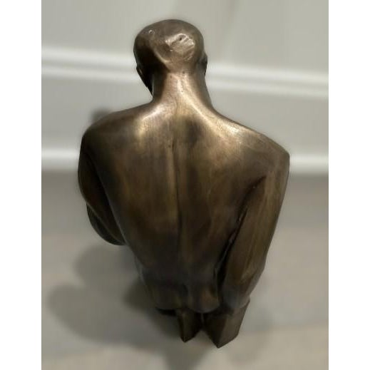 Striking, authentic twentieth-century figurative bronze sculpture by the listed mid-century artist Jacob Epstein (born...