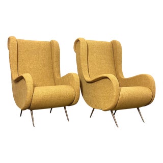 Set of Senior Lounge Chairs attributed to Marco Zanuso, Italy, 1950s For Sale