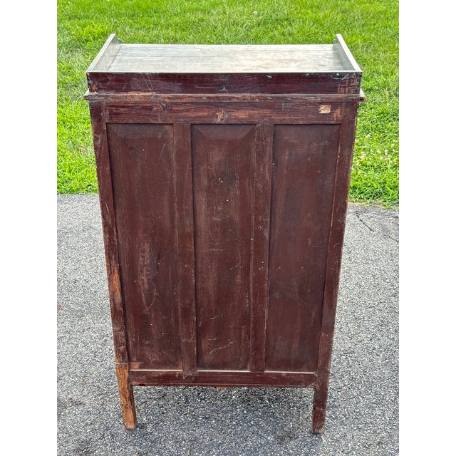 Early 20th Century Early 20th Century. Artisan Painted Two Door Display Cabinet For Sale - Image 5 of 14