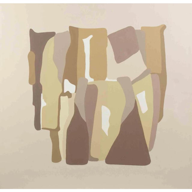 Genny Puccini, Pink Composition, Acrylic on Canvas, 1970s For Sale