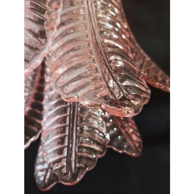 Pair of Murano Six-Tier Felci Wall Sconce – 10 Pink Glasses For Sale - Image 9 of 11