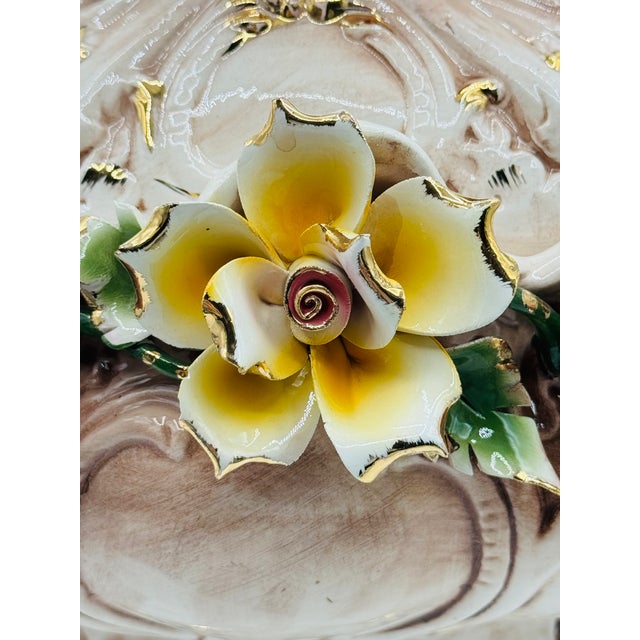 Mid 20th Century Vintage Italian Capodimonte Porcelain Tureen or Serving Dish Centerpiece W/Roses For Sale - Image 5 of 18