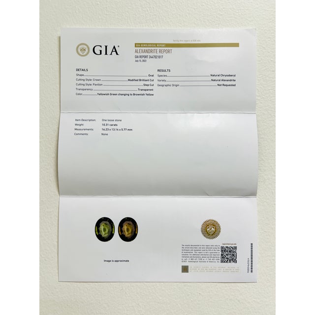 Mid 20th Century 10 Carat Color Change Alexandrite Oval and Diamond Ring, Size 7 in Platinum For Sale - Image 10 of 10