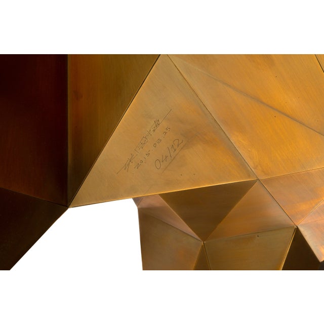 Metal Contemporary Brushed Brass Spider Chair by Zhoujie Zhang For Sale - Image 7 of 8