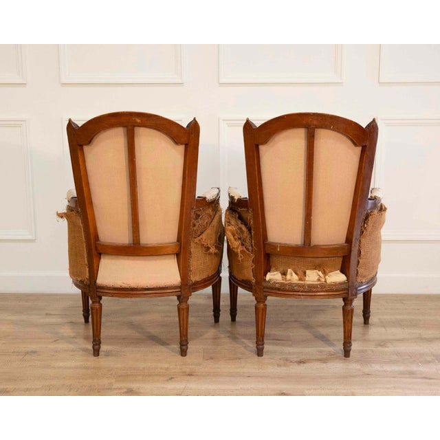 Pair of French Bergères, circa 1830 For Sale - Image 4 of 8
