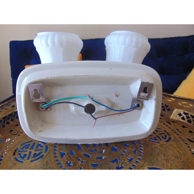 Vintage Mirostowice Ceramic Double Wall Lamp, 1960s For Sale - Image 6 of 8