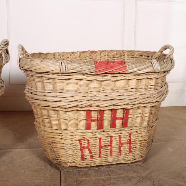 French Champagne Baskets, 1920s, Set of 2 For Sale - Image 3 of 6