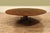 Extra-large 80 to 102-inch mahogany Jupe table. Banded flame mahogany pedestal table with self-storing expansion leaves....