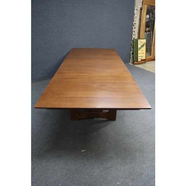 Stickley Highlands Extending Trestle Dining Table For Sale - Image 17 of 17