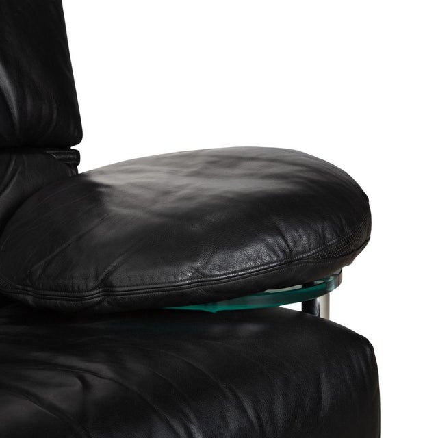 Animal Skin Black Leather Arca Three-Seater Sofa with Manual Function from B&B Italia For Sale - Image 7 of 13
