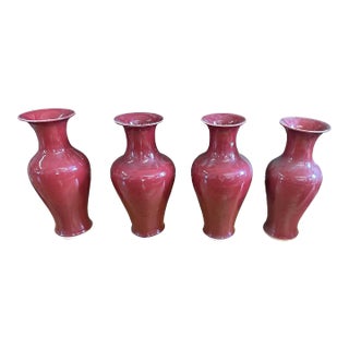 1980s Ox Blood Vases - Set of 4 For Sale