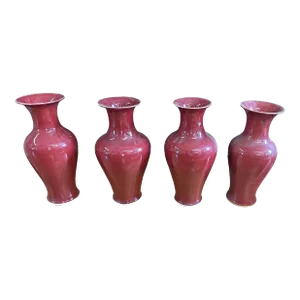 1980s Ox Blood Vases - Set of 4