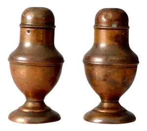Vintage Copper Salt and Pepper Shakers