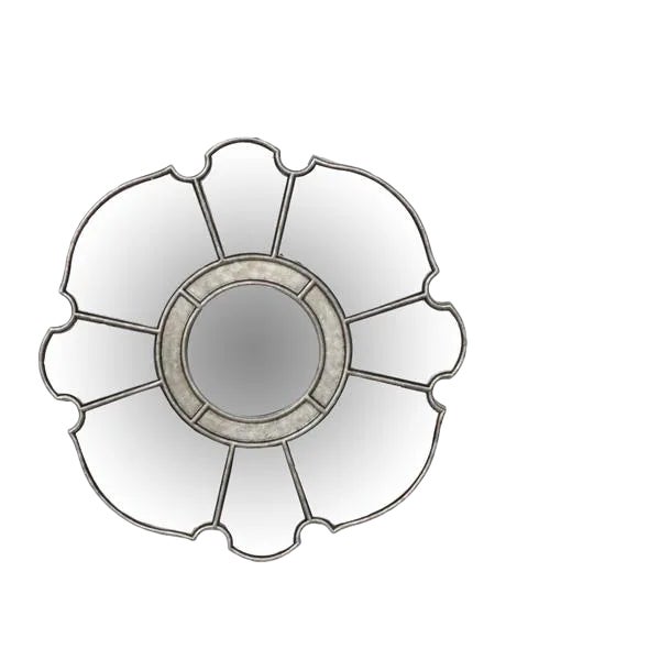 Antiqued Carved Silver Gilt Mirror For Sale